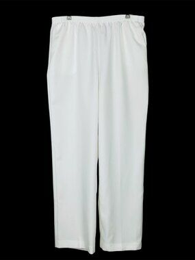 NWT Alfred Dunner Classics Pants Sz 14 White Minimalist Career Office Mature